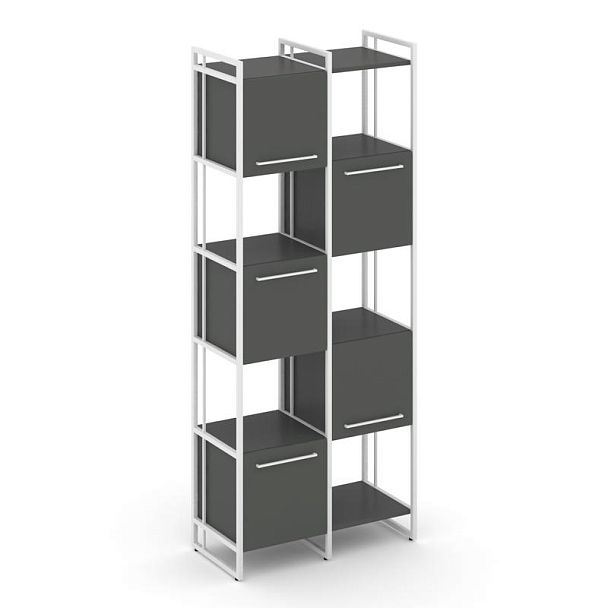 Rift Шкаф комбинированый RF.NS-003 Антрацит/Металл Белый 820*396*2010 - Вид 1