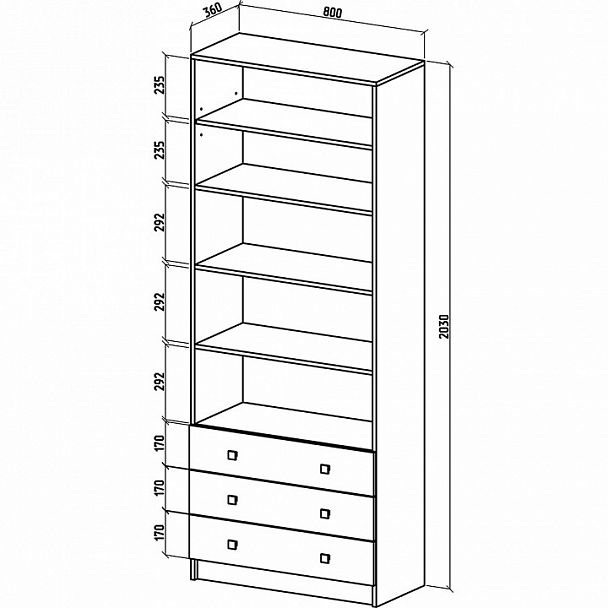 Стеллаж комбинированный Бостон-8 - Вид 2