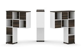 Concept Надставка высокая CN.DNV-001 Дуб Мали/Белый Бриллиант/Металл Черный 1099*350*1486 - Фото предпросмотра