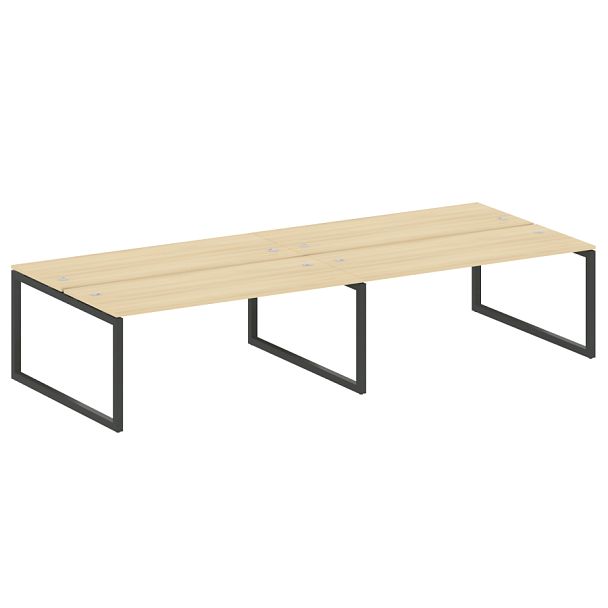 Metal System Quattro Р. ст. на 4 раб. места на О-образном м/к 50БО.СМ-4.5 Акация/Антрацит металл 3600*1475*750 - Вид 1