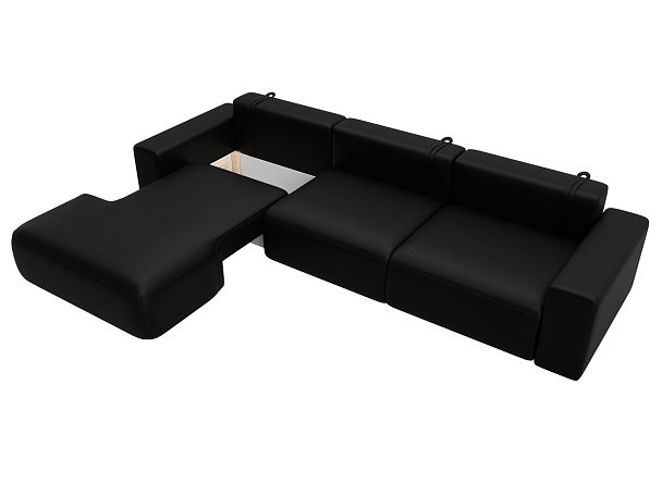 Диван угловой Лига-036 НПБ Классик Лонг левый угол Экокожа черный - Вид 7