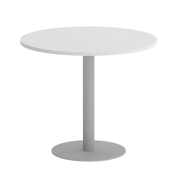 Home Office Стол круглый VR.SP-5-90.1 Белый бриллиант/Серый металл 900*900*753 - Вид 1
