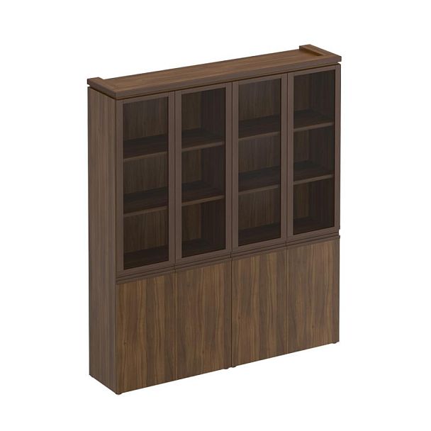 Шкаф для документов со стеклянными дверьми Mark-II МК 360 орех тоскана - Вид 1