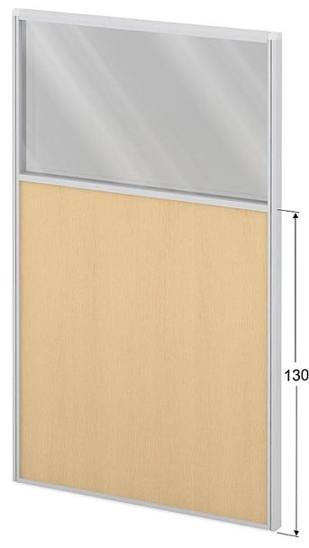 Модуль комбинированный "Мобильные офисные перегородки «Логика»"  ПК-ЛГ-МДК167х120/130С/Д-В1-300 бук натуральный - Вид 1