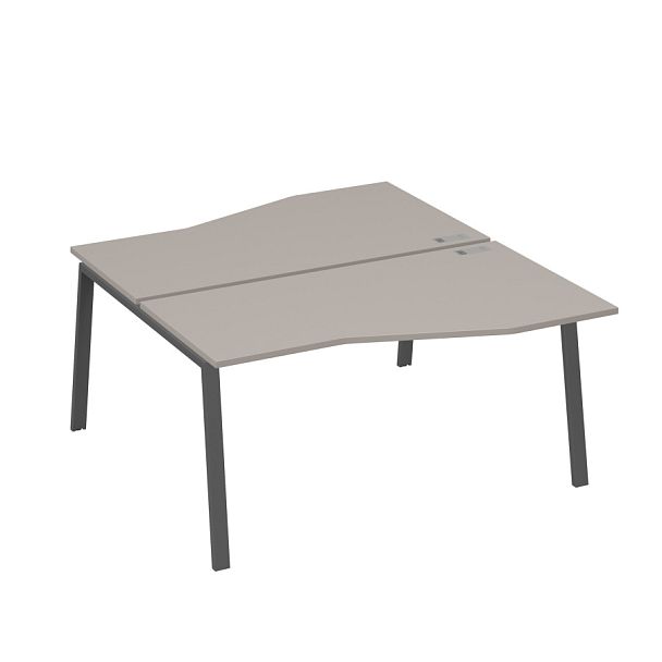 Рабочая станция (2х160) столы Техно на опорах TRE A4 А4 Б3 191  БП мокко премиум / металлокаркас антрацит - Вид 1