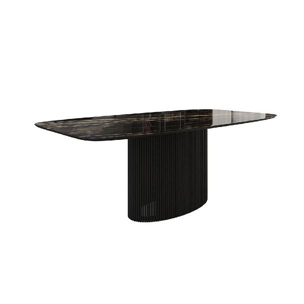 Стол Nolan 180, керамика глянцевая, черная / опора овал - Вид 2