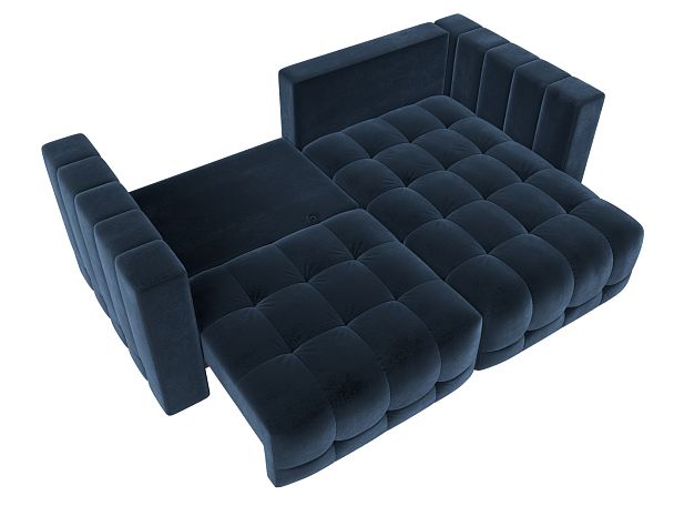 Диван угловой Лига-052 НПБ угол универсальный Велюр синий - Вид 8