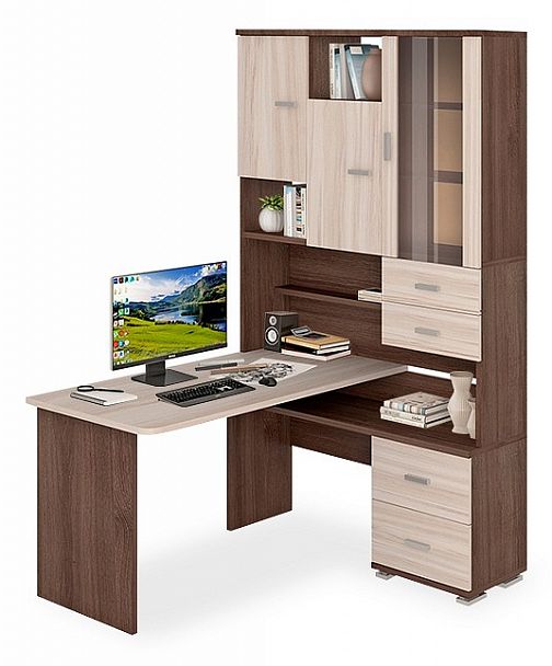 Стол компьютерный Домино СР-620/140 Карамель/Шамони правый - Вид 1