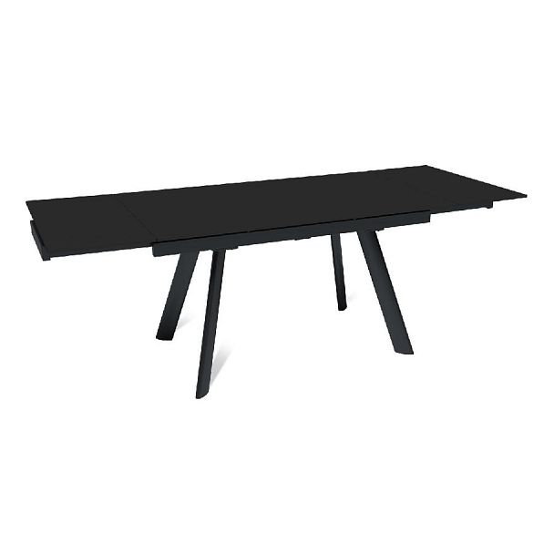 Стол раскладной Stone (140+40+40), керамика матовая черная - Вид 5