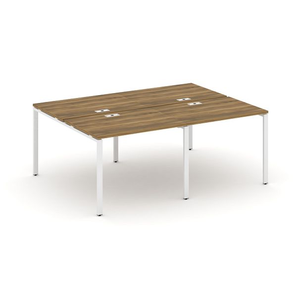 Concept Рабочая станция на 4 места CN.DRS-005 Сандал Янтарный/Металл Белый 1960*1480*750 - Вид 1