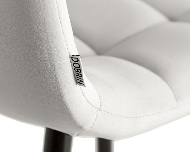Стул полубарный DOBRIN OLIVIA (черные матовые ножки, светло-серый велюр (108-52)) - Вид 8