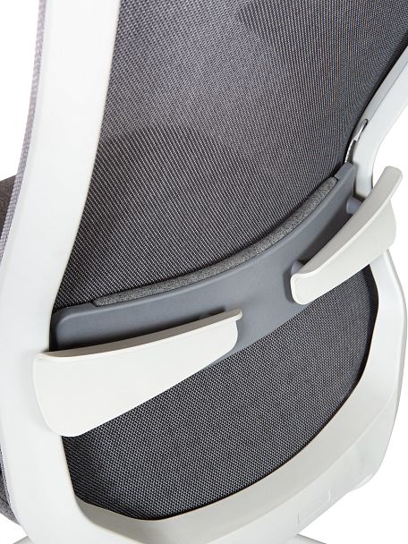 Кресло офисное / Como grey / серый пластик / серая ткань / серая сетка - Вид 2