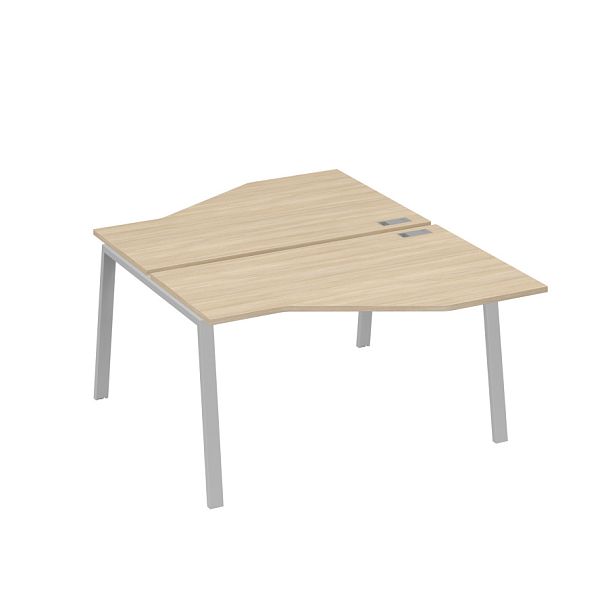 Рабочая станция (2х140) каркас TRE со столами Техно A4 А4 Б3 187  БП дуб скандинавский / металлокаркас серый - Вид 1
