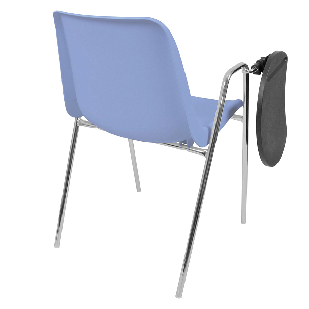Стул Vicenza (4 ножки с подлокотниками + столик TLT), каркас хром, голубой, РП+ИК - Вид 2