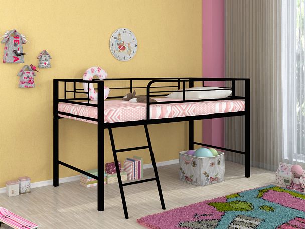 Кровать-чердак "Севилья мини" черный - Вид 1