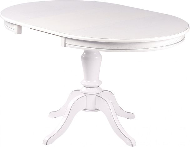 Стол деревянный раздвижной Элат D90(130)х90х76 Белый с серебряной патиной - Вид 6