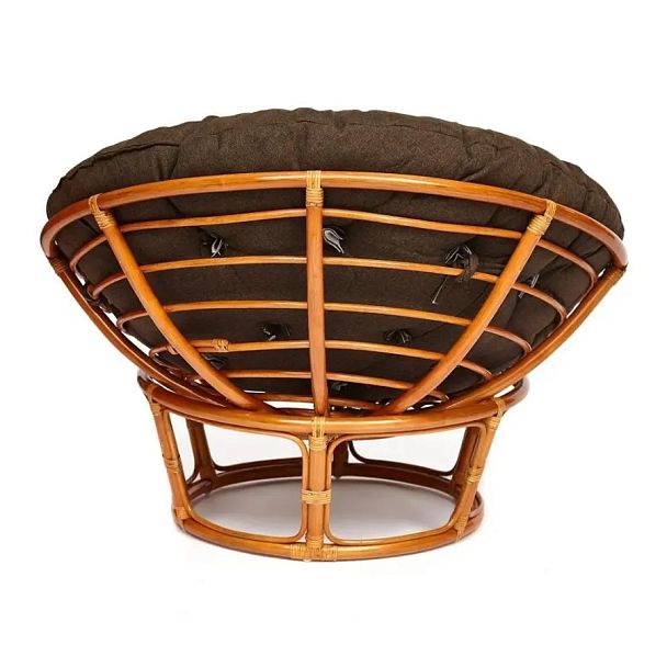 Кресло Папасан/Papasan (23/01 W) /с подушкой и ремешками/Cognac (коньяк) - Вид 3