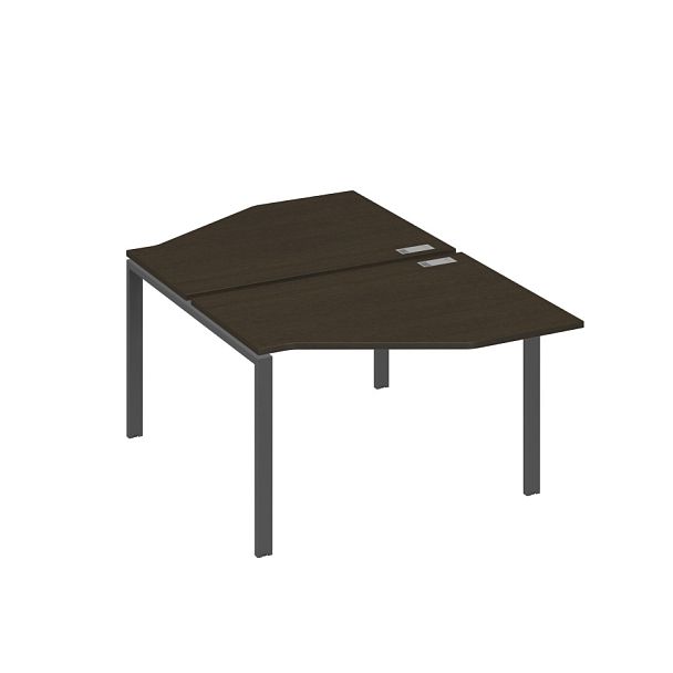 Рабочая станция опоры UNO со столами Техно (2х120) A4 А4 Б1 186 БП венге / металлокаркас антрацит - Вид 1