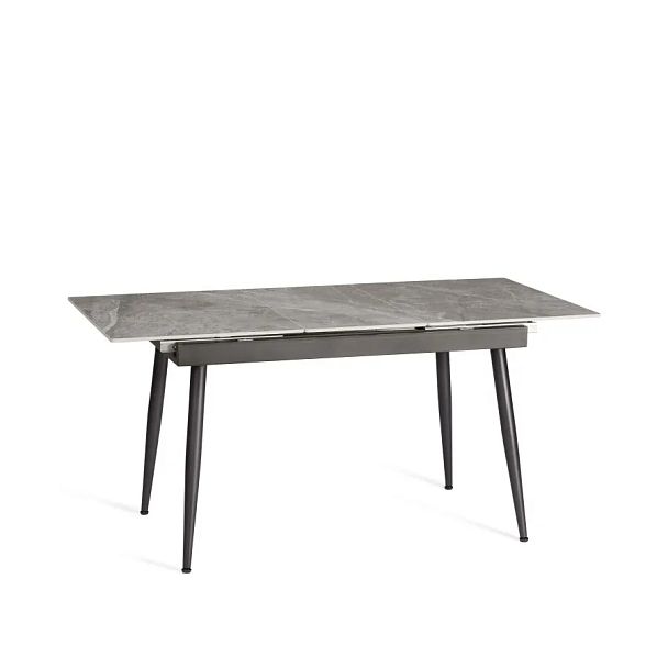 Стол обеденный Балморал/Balmoral 120-160x80x75см, столешница керамика (глянцевая)/опоры металл, серый/чёрный - Вид 6