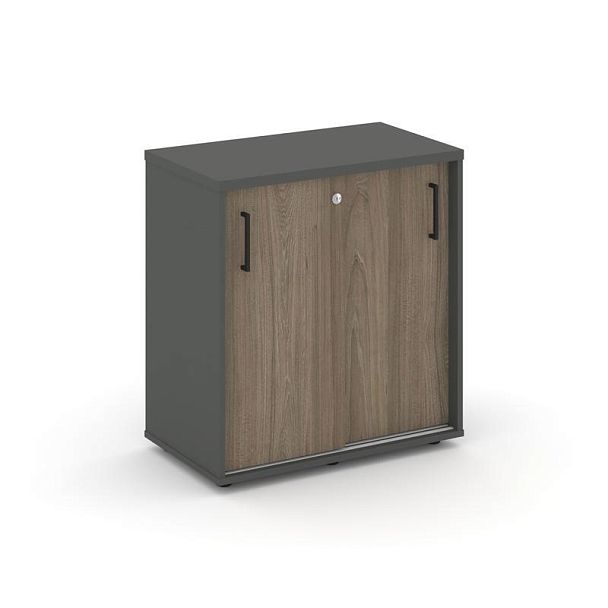 Стайл Проджект Тумба опорная/приставная SN.TOP-043 Антрацит/Вяз Благородный/Черный Ручки 800*400*750 - Вид 1