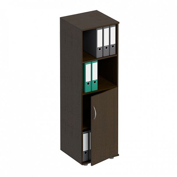 Шкаф для документов узкий полузакрытый "Формула" ФР 367 венге темный - Вид 1