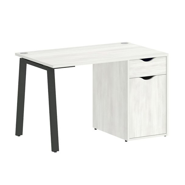 Home Office Стол письменный VR.SP-3-118.1.A Снежная патина/Антрацит металл 1180*720*750 - Вид 1