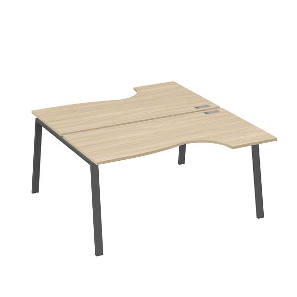 Рабочая станция опоры TRE (2х160) столы Классика A4 А4 Б3 185  БП дуб скандинавский / металлокаркас антрацит - Вид 1