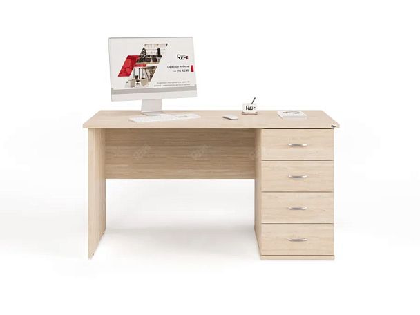 ЛАЙТ / LIGHT RRG007-14x6R Однотумбовый стол 140x60x75 Дуб Сонома - Вид 2