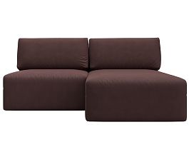 Диван угловой модульный Лига-060 НПБ угол универсальный Искусственная замша бордовый - Фото предпросмотра