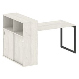 Metal System Quattro Стол письменный с шкафом-купе на О-образном м/к 40БО.РС-СШК-3.3 Т Дуб наварра/Антрацит металл 1810*1120*1098 - Фото предпросмотра