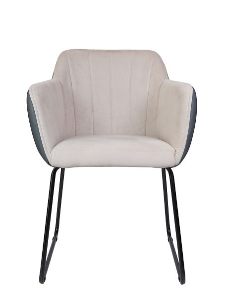 Стул / Bravo / бежевая ткань / серая экокожа - Вид 2