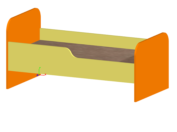 Кровать детская КРД-04, 1400 мягкий квадрат - Вид 1