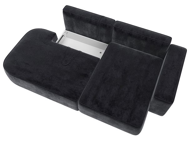 Диван угловой Лига-065 угол правый Велюр серый - Вид 7