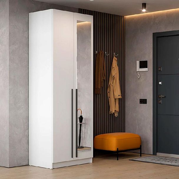 шкаф распашной Берген ШК-800 белое дерево/белое дерево - Вид 3