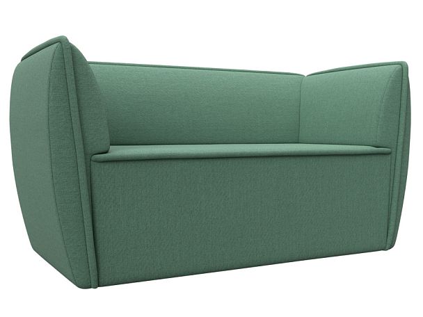 Диван кухонный прямой Бергамо 2-х местный Рогожка зеленый - Вид 1