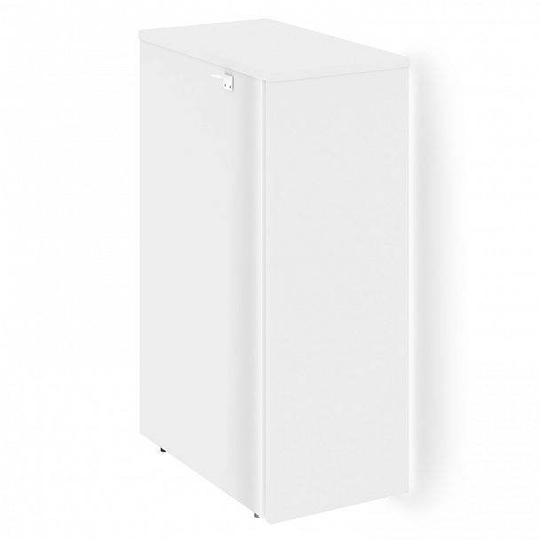 Тумба с подсветкой 5 ящиков TIP-ON, проходная  средняя "Onix" O.R-TV-5TIP.S белый - Вид 2