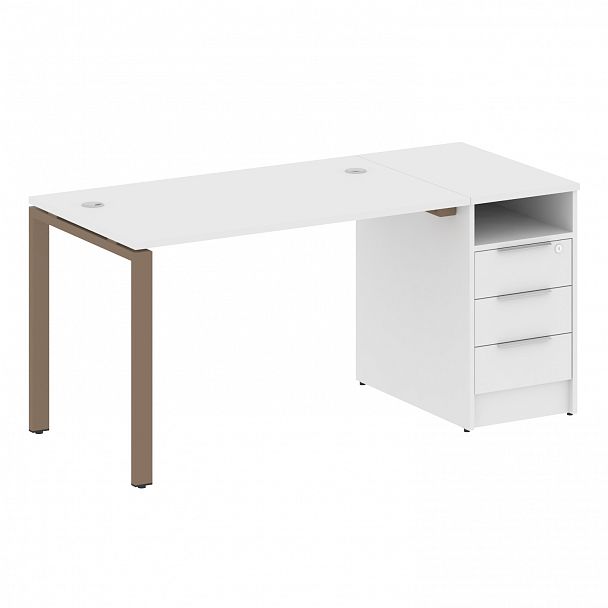 Рабочая станция "Metal System" БП.РС-СТП -1.2 белый/мокко - Вид 1