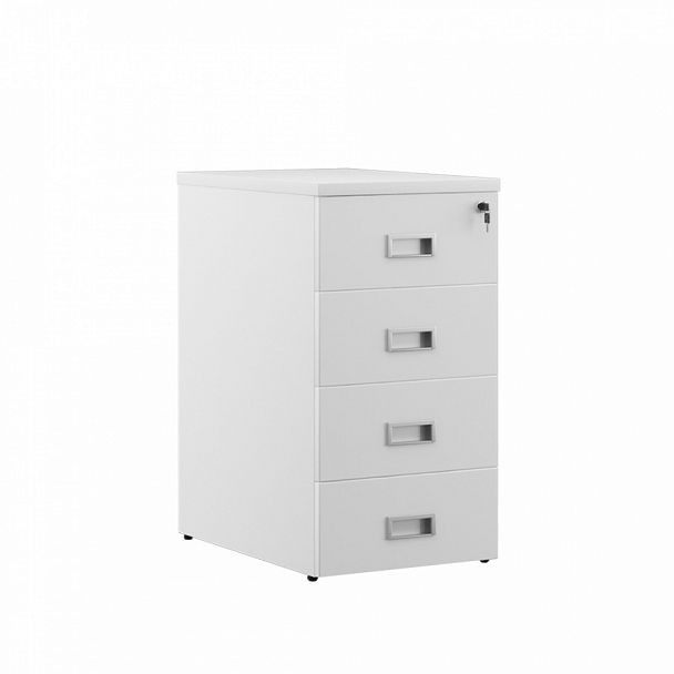 Тумба приставная 4 ящика Tess Wood 42x60x75 белый - Вид 1