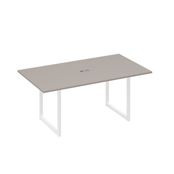 Стол 180 с опорами QUATTRO переговорный A4 А4 Б4 122 БП мокко премиум / металлокаркас белый - Вид 1