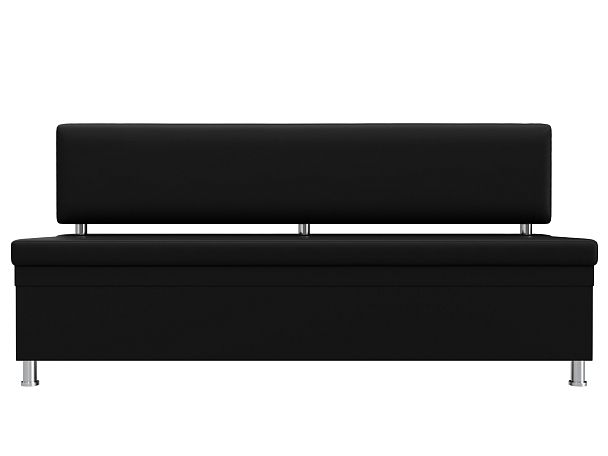 Кухонный прямой диван Стайл (полностью экокожа черная) - Вид 2