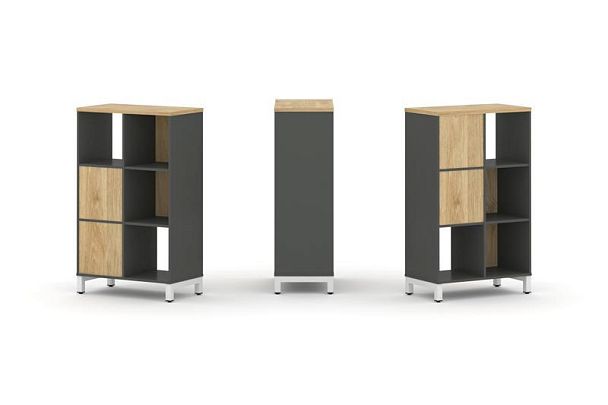 Style Project Набор стеллажа 2-х сторон., 3 яр. SN.NSD-321 Антрацит/Тиквуд Светлый/Металл Белый 754* - Вид 1