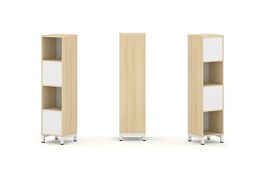 Стайл Проджект Набор стеллажа 2-х сторон., 4 яр. SN.NSD-411 Акация Лорка/Белый/Металл Белый 387*400* - Фото предпросмотра