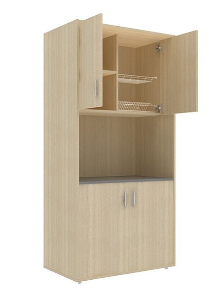 Офисная миникухня В. 4,1032х602х2100 цвет дуб молочный, поставляется в сборе. "Мини-кухни"  ТК-002908007059 дуб молочный - Вид 1