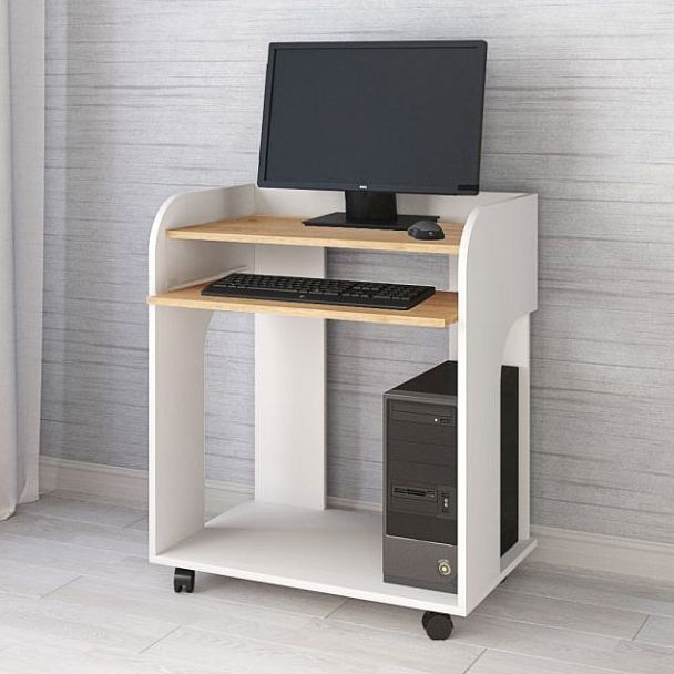 Стол компьютерный Грета-10 (700*820*450) белый/дуб крафт золотой - Вид 1