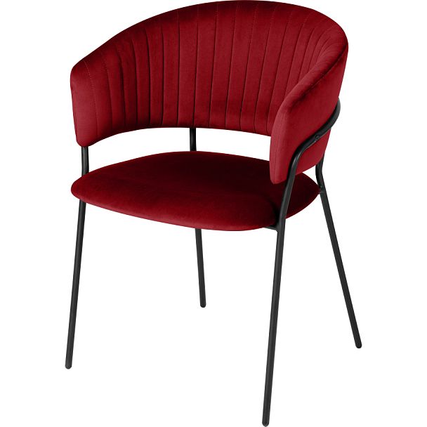 Комплект кухонных стульев Даксон бордовый велюр/черный, 4 шт. - Вид 1