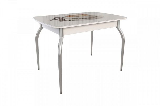 Стол обеденный раздвижной Танго KM-0215.1859 белый/Кофе - Вид 1