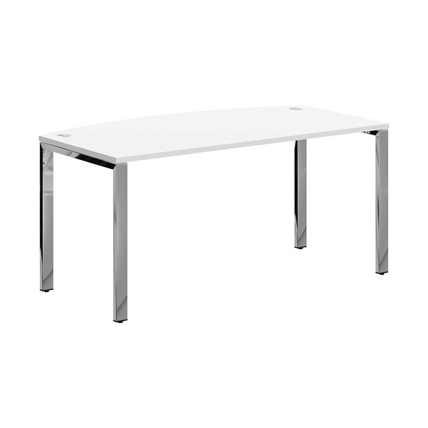 Стол руководителя XGET 169.1 Белый/Нержавеющая сталь 1600х867х750 XTEN GLOSS - Вид 1