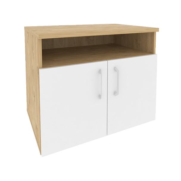 Onix Тумба для оргтехники O.TM-1 Тиквуд светлый/Белый бриллиант 800*600*680 - Вид 1