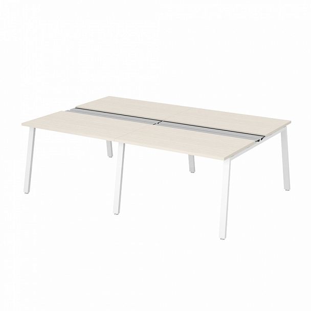 Рабочая станция на металлокаркасе с щетками "Столы для персонала" ПК-ТНП-СР280Х160Н4/МКА/БЭ/КК-В2-876 дуб альпийский - Вид 1