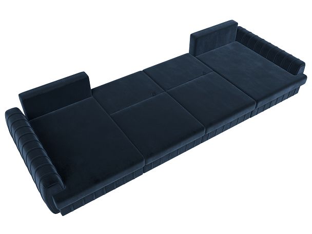 Диван П-образный Лига-057 НПБ Лонг Велюр синий - Вид 9